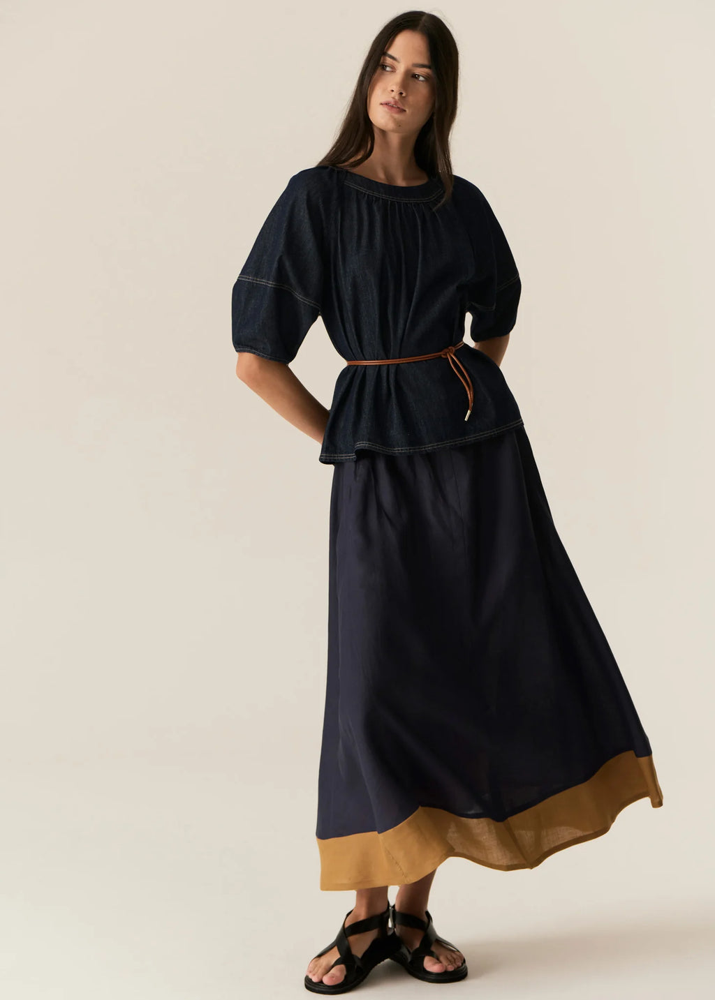 POL CARSON TOP-DARK WASH