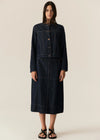 POL CARSEN SKIRT-DARK WASH