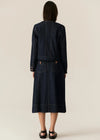POL CARSEN SKIRT-DARK WASH