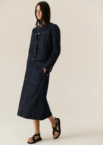 POL CARSEN SKIRT-DARK WASH