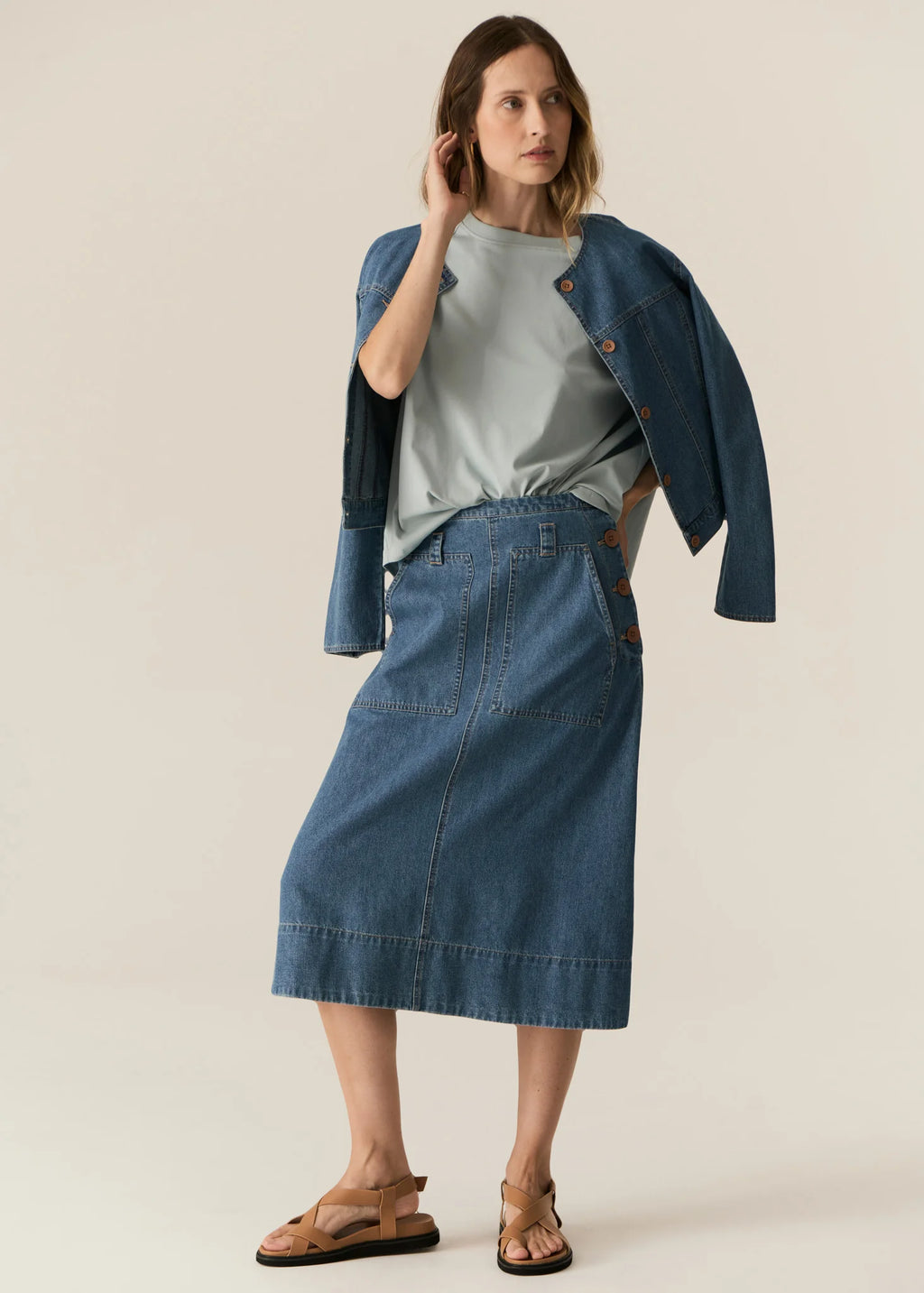 POL CARSEN JACKET-LIGHT WASH