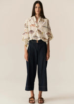 POL CARSEN CROP PANT-DARK WASH