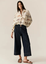 POL CARSEN CROP PANT-DARK WASH