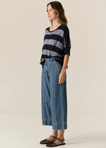 POL MILTON STRIPE KNIT-INK/BLUE
