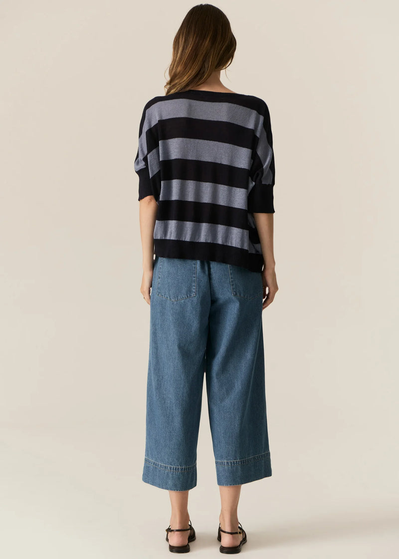 POL MILTON STRIPE KNIT-INK/BLUE