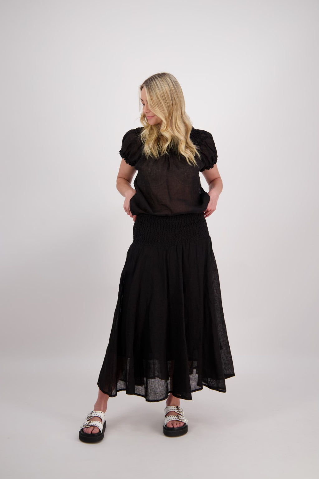 BRIARWOOD PARSON SKIRT-BLACK