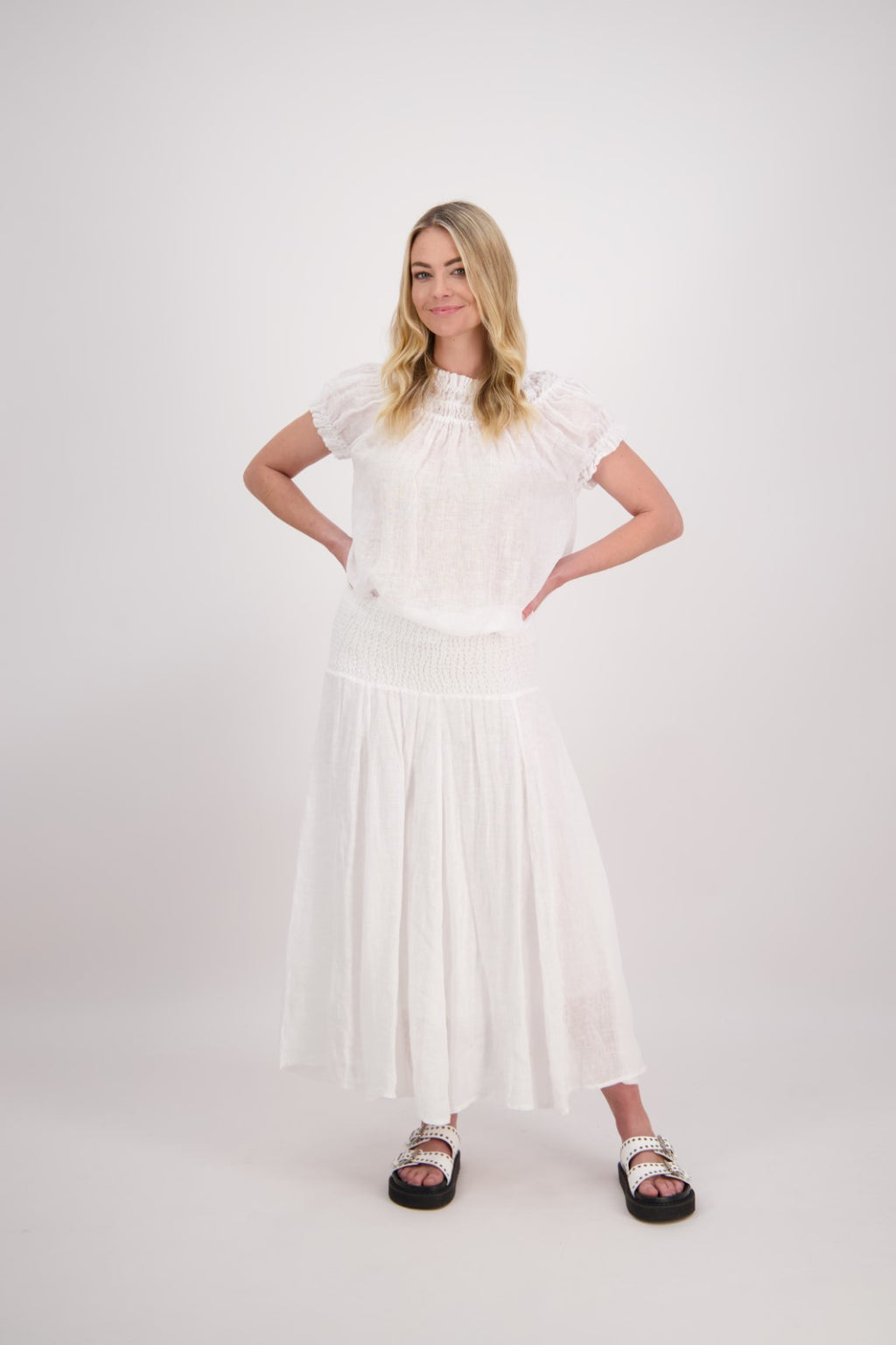 BRIARWOOD PARSON SKIRT-WHITE