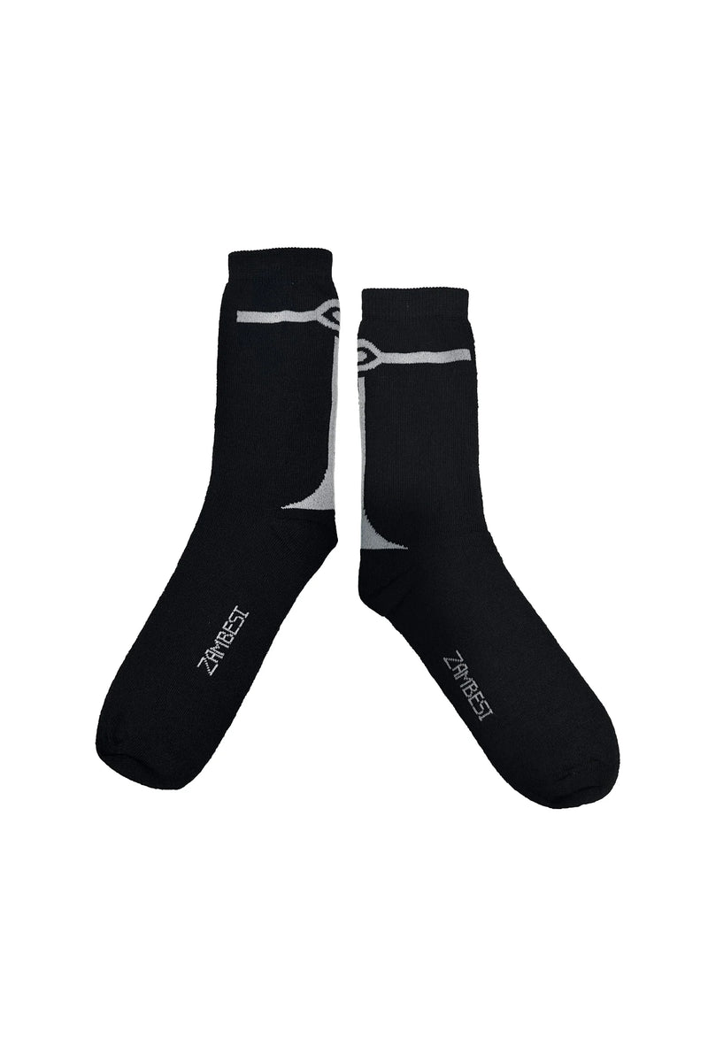 ZAMBESI MERINO OPTIC SOX-BLACK/BONE