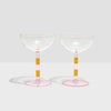 FAZEEK STRIPE COUPLES GLASS-PINK&AMBER