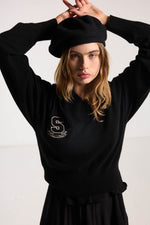 SALASAI SWEETHEART CASHMERE JUMPER-BLACK
