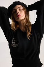 SALASAI SWEETHEART CASHMERE JUMPER-BLACK