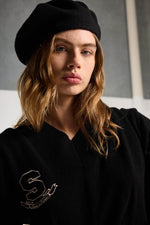 SALASAI SWEETHEART CASHMERE JUMPER-BLACK