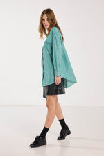 SALASAI DEAR JOHN SHIRT-GREEN STRIPE