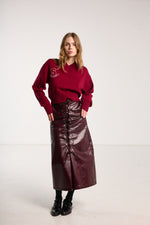 SALASAI SWEETHEART CASHMERE JUMPER-RASPBERRY