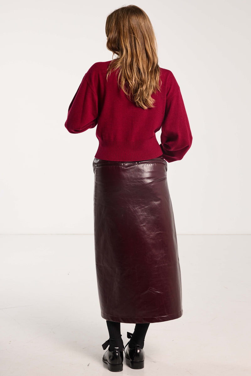 SALASAI SWEETHEART CASHMERE JUMPER-RASPBERRY