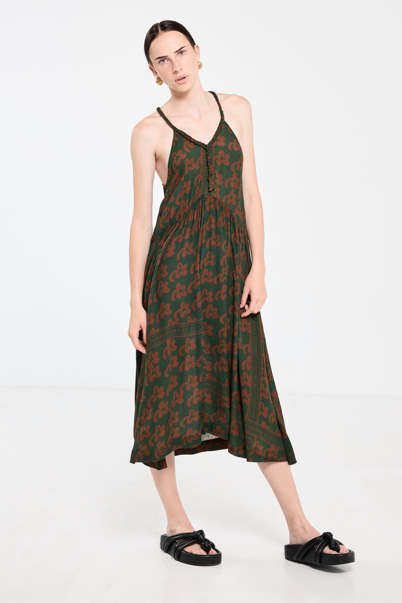 SALASAI PLANTATION TEA GOWN-GREEN