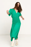 SALASAI JEZEBEL DRESS SHIRRED-GREEN