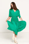 SALASAI JEZEBEL DRESS SHIRRED-GREEN