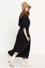 SALASAI JEZEBEL DRESS SHIRRED-BLACK