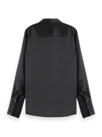 MAISON SATIN SHIRT-BLACK