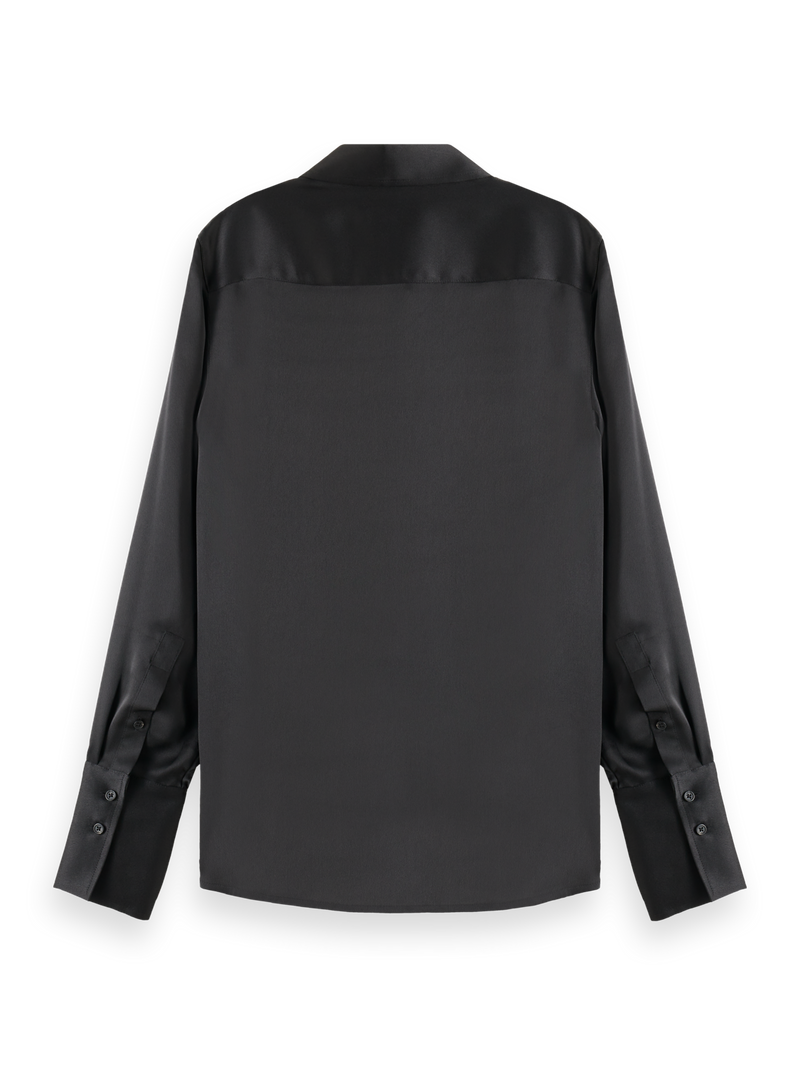 MAISON SATIN SHIRT-BLACK