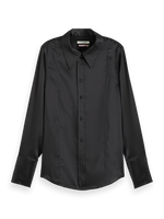 MAISON SATIN SHIRT-BLACK