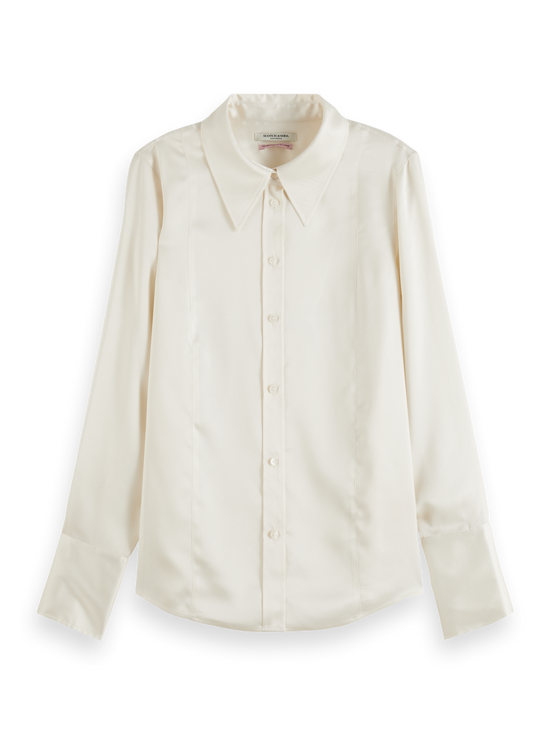 MAISON SATIN SHIRT-OFF WHITE