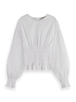 MAISON SMOCKED TOP-WHITE