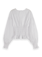 MAISON SMOCKED TOP-WHITE