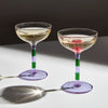 FAZEEK STRIPE COUPLES GLASS-LILAC&GREEN