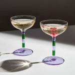 FAZEEK STRIPE COUPLES GLASS-LILAC&GREEN