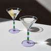 FAZEEK STRIPE MARTINI GLASSES-LILAC&GREEN