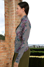 TRELISE COOPER NECK OF THE WOODS TOP-CHARCOAL