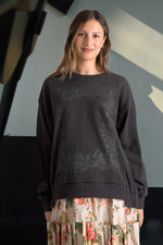 TRELISE COOPER WREATH MY MIND SWEATSHIRT-BLACK/BLACK