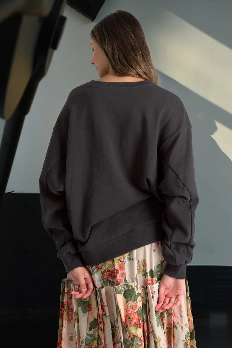 TRELISE COOPER WREATH MY MIND SWEATSHIRT-BLACK/BLACK