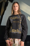 TRELISE COOPER WREATH MY MIND SWEATSHIRT-BLACK/BRONZE