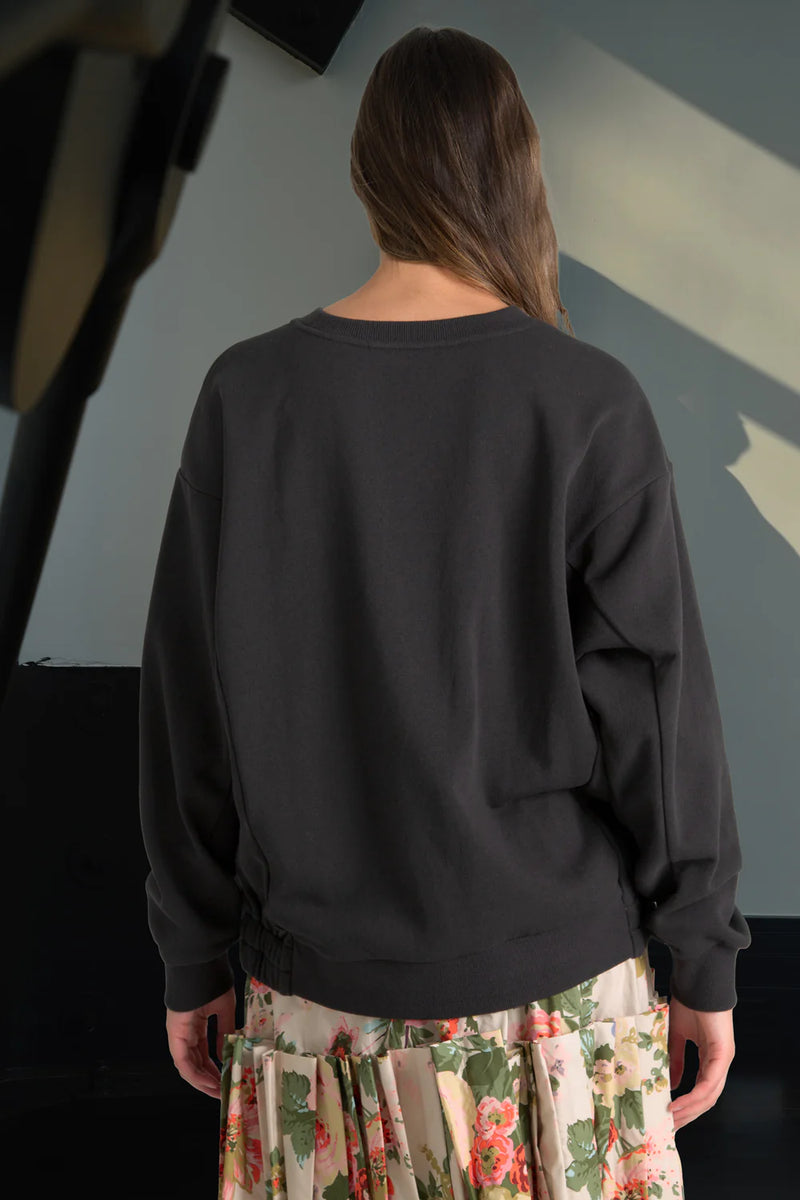 TRELISE COOPER WREATH MY MIND SWEATSHIRT-BLACK/BRONZE