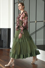 TRELISE COOPER TIER DIARY SKIRT-MOSS
