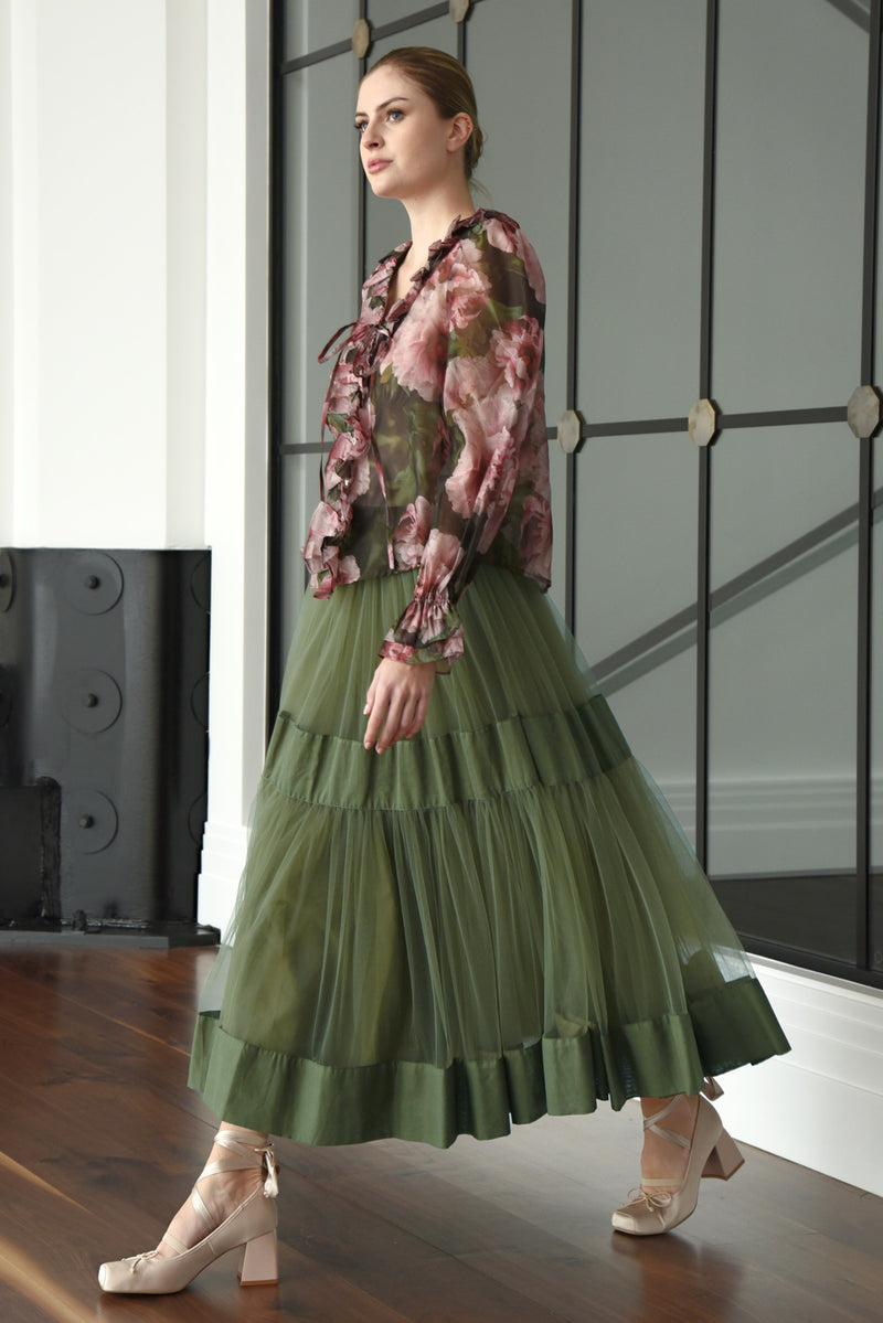 TRELISE COOPER TIER DIARY SKIRT-MOSS