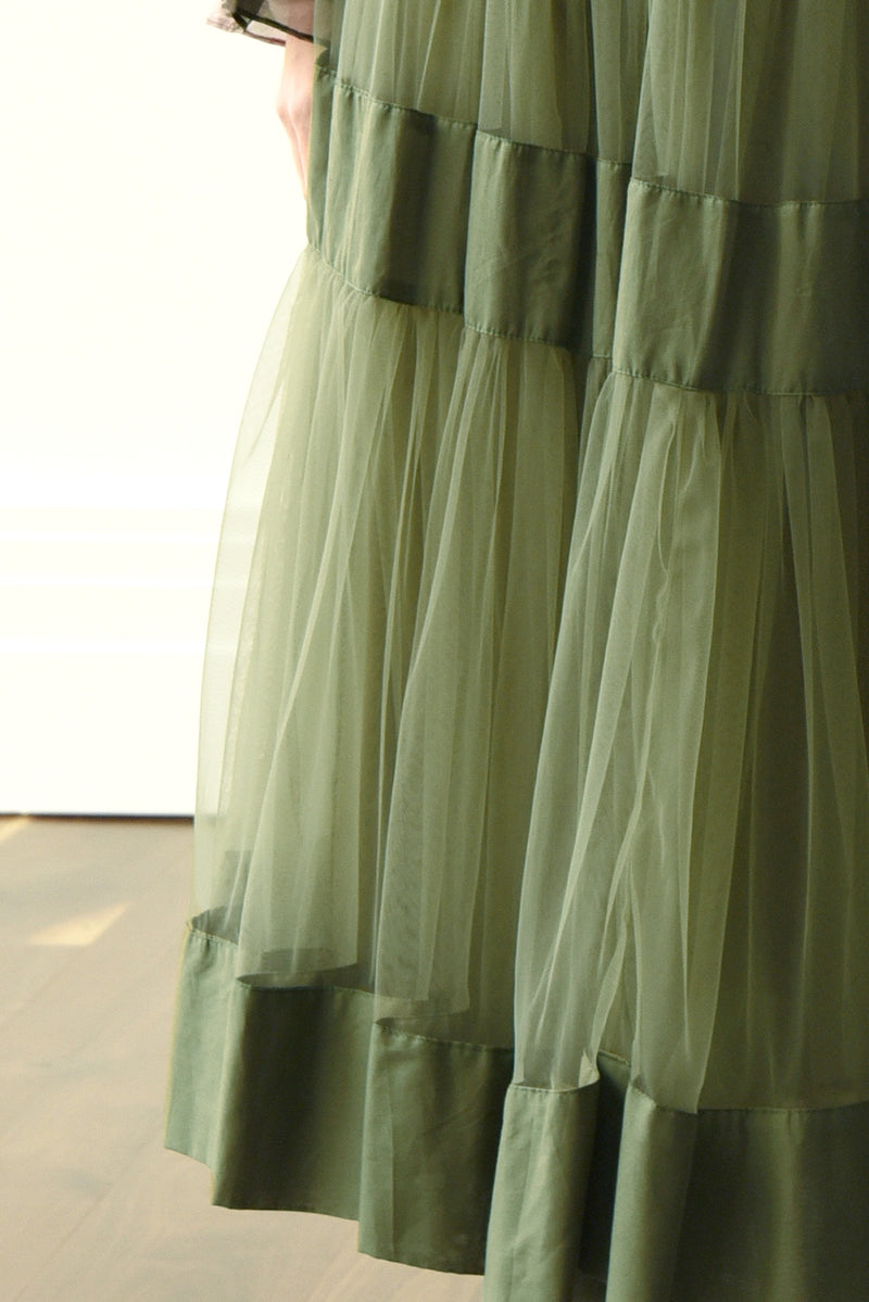 TRELISE COOPER TIER DIARY SKIRT-MOSS