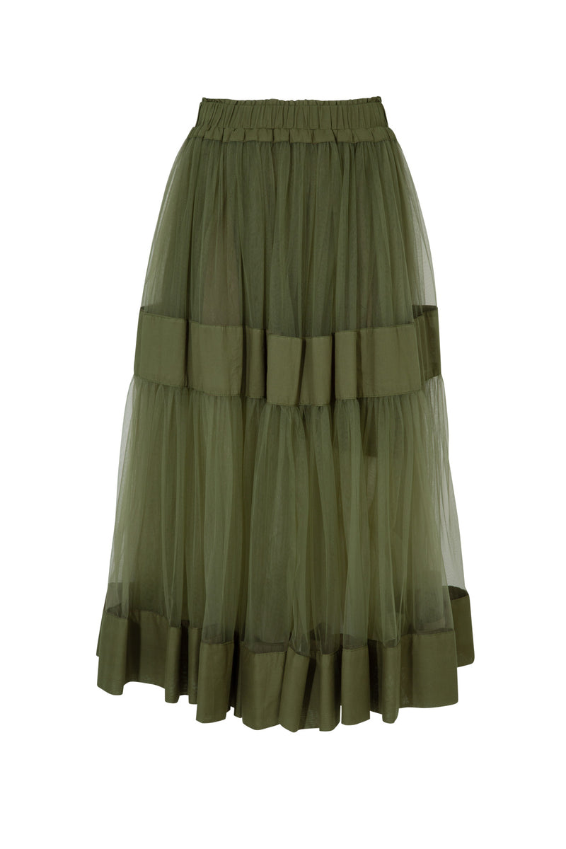 TRELISE COOPER TIER DIARY SKIRT-MOSS