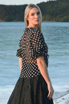 TRELISE COOPER RUFFLE MY LOVE BLOUSE-BLACK/WHITE