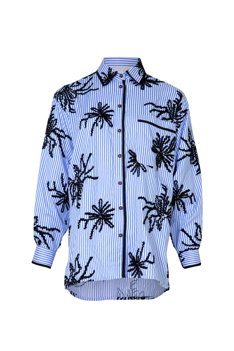 TRELISE COOPER DRIFT AWAY SHIRT-BLUE/BLACK