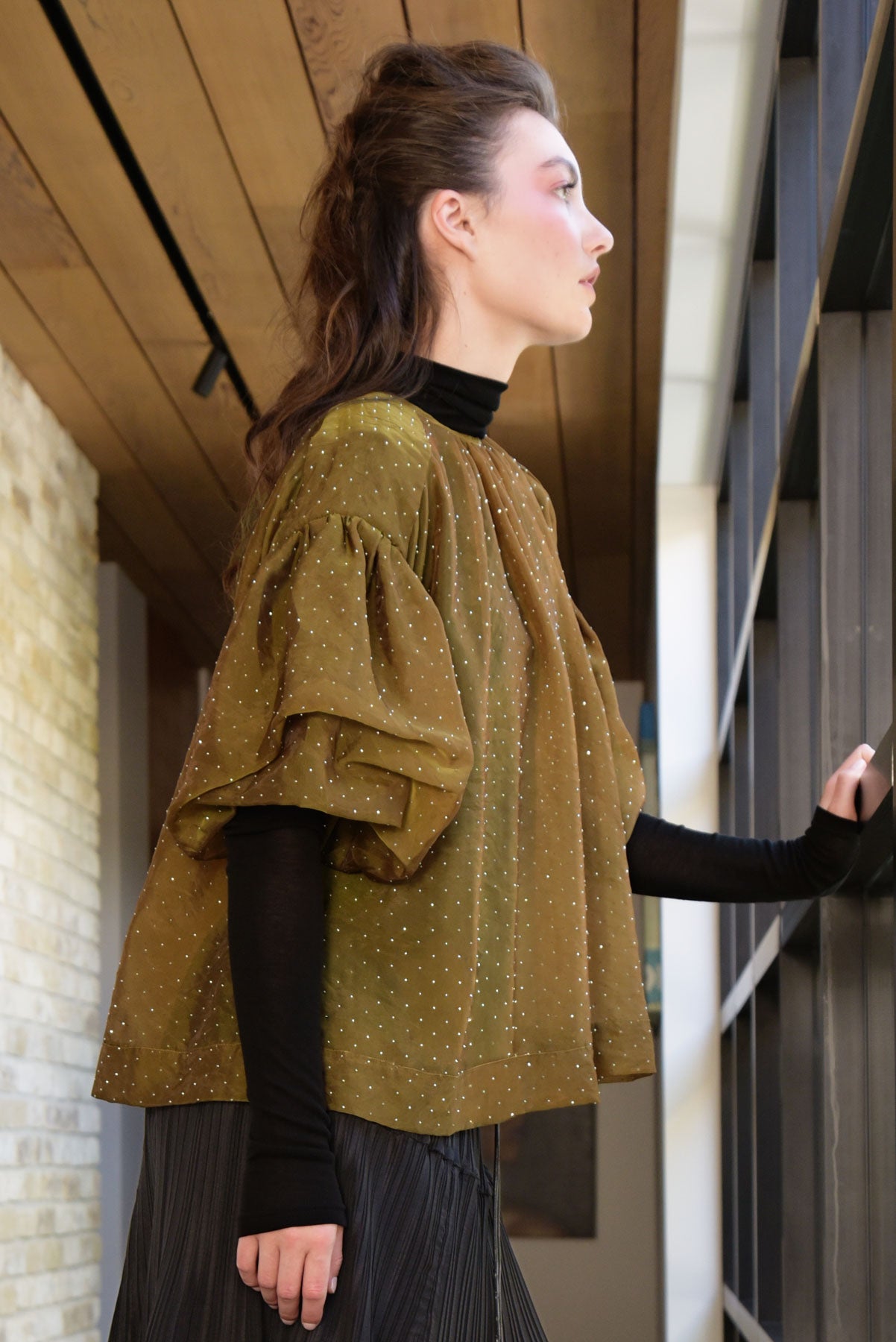 TRELISE COOPER A PROBLEM SHEER-ED BLOUSE-OLIVE – Trumps Clothing