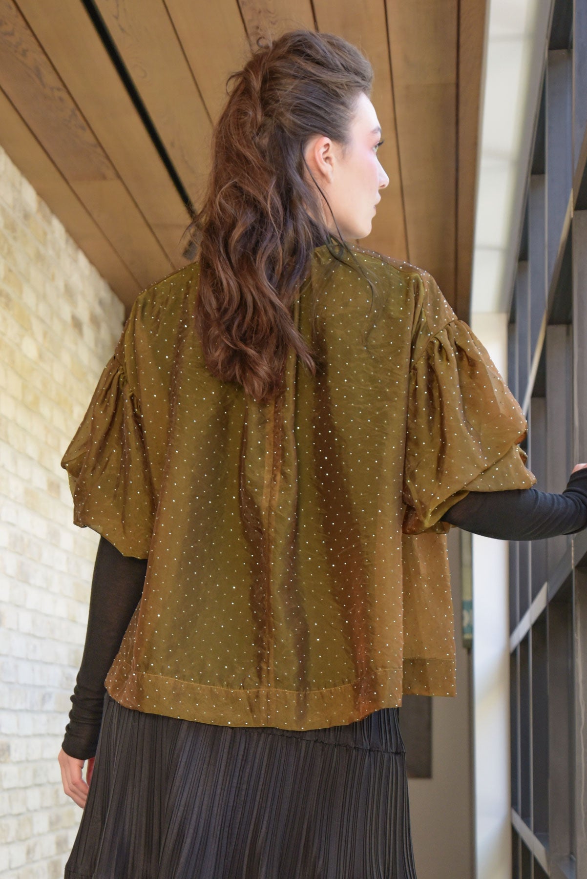 TRELISE COOPER A PROBLEM SHEER-ED BLOUSE-OLIVE – Trumps Clothing