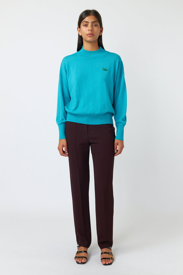 KATE SYLVESTER TEDDY JUMPER-TURQUOISE