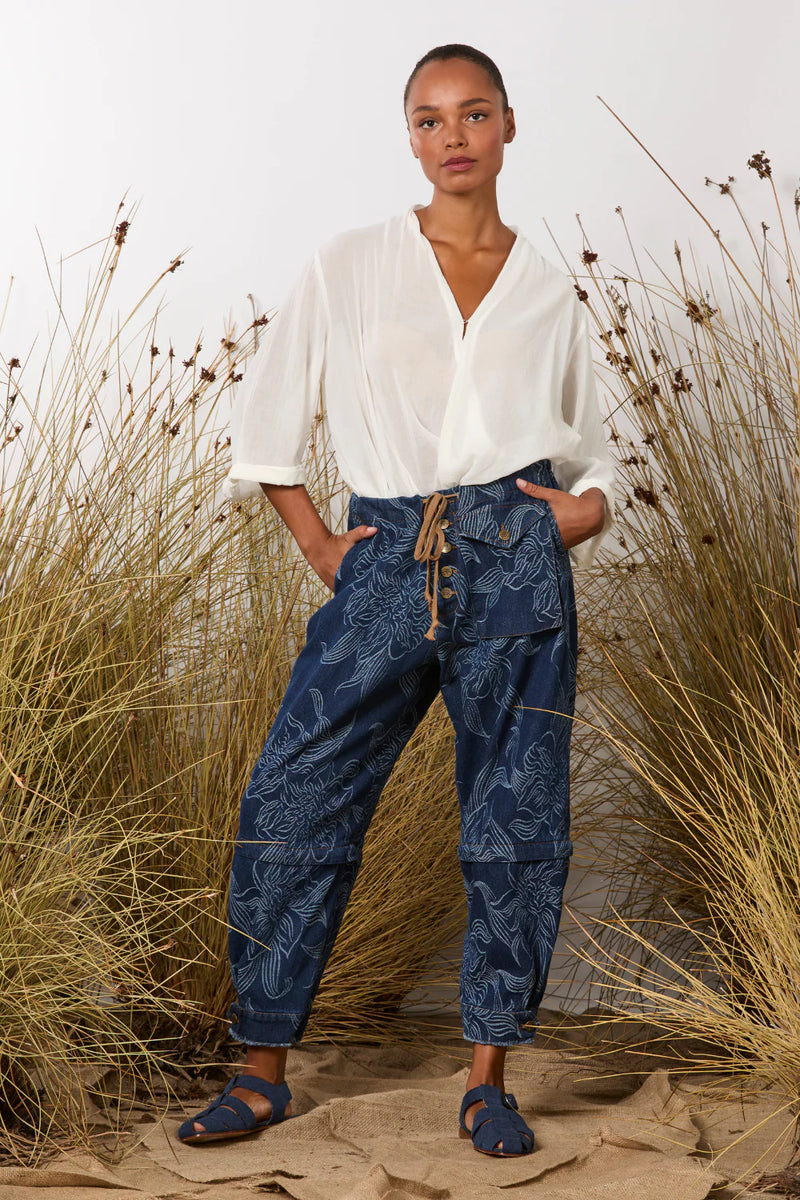 MAUD DAINTY TRUCKER PANT-ORCHIDS