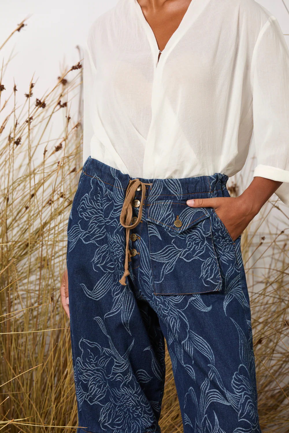 MAUD DAINTY TRUCKER PANT-ORCHIDS
