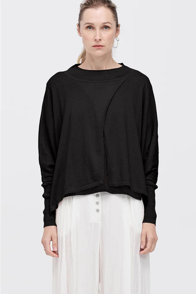 TAYLOR VARIEGATION SWEATER-BLACK