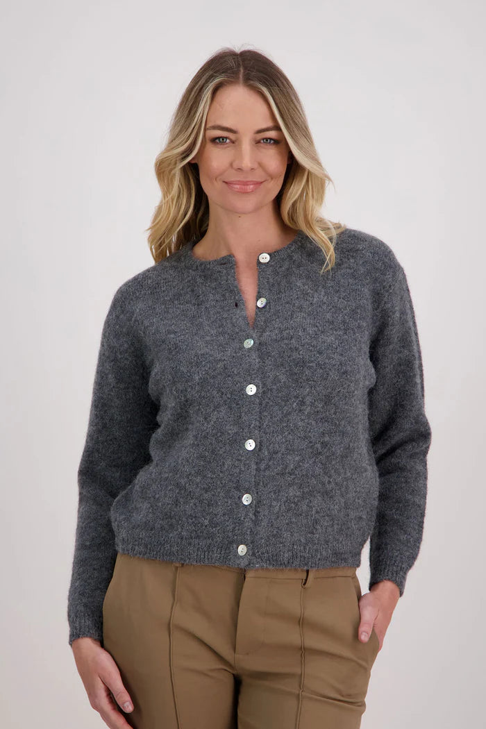 BRIARWOOD VIOLET CARDIGAN-CHARCOAL